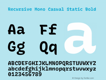 Recursive Mn Csl St Bold Version 1.075;hotconv 1.0.112;makeotfexe 2.5.65598 Font Sample