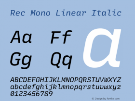 Rec Mono Linear Italic Version 1.075图片样张
