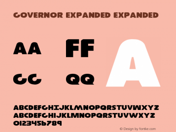 Governor Expanded Expanded 2 Font Sample