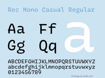 Rec Mono Casual Version 1.077 Font Sample