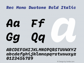 Rec Mono Duotone Bold Italic Version 1.077图片样张