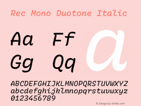 Rec Mono Duotone Italic Version 1.077图片样张