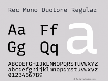 Rec Mono Duotone Version 1.077 Font Sample