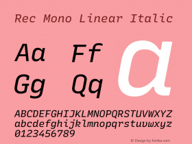 Rec Mono Linear Italic Version 1.077图片样张