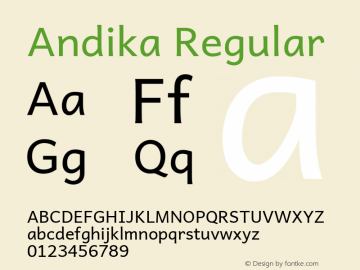 Andika Version 5.960 beta2 dev-01cc25 Font Sample