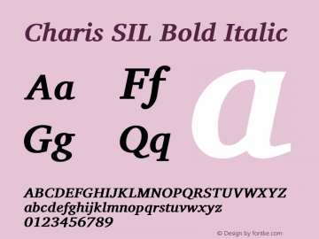 Charis SIL Bold Italic Version 5.960 beta2 dev-890463 Font Sample
