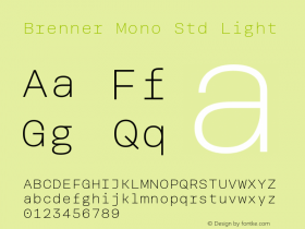 Brenner Mono Std Light Version 1.0; 2018 Font Sample