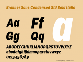9e31ce332a74d195 - subset of Brenner Sans Cond Std Bld Ita Version 1.0; 2018 Font Sample