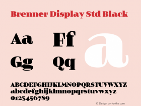 2a4a057896f20fc3 - subset of Brenner Display Std Blk Version 1.0; 2018 Font Sample