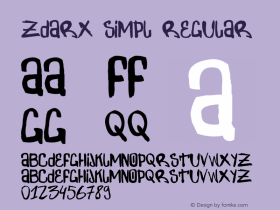 Zdarx Simpl Regular Version 2.0 Font Sample