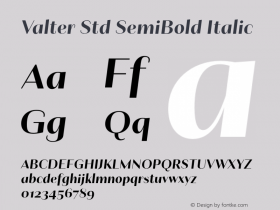 ValterStd-SemiBoldIta Version 1.0; 2014 Font Sample