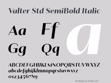 ValterStd-SemiBoldIta Version 1.0; 2014图片样张