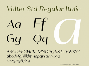 ValterStd-RegIta Version 1.0; 2014 Font Sample