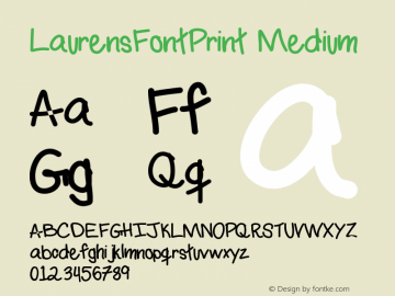 LaurensFontPrint Medium Version 001.000 Font Sample