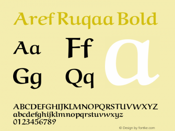Aref Ruqaa Bold Version 1.003 Font Sample
