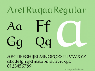 Aref Ruqaa Regular Version 1.003 Font Sample