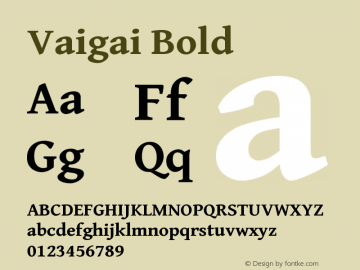 Vaigai Bold Version 0.700 Font Sample