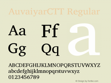 AuvaiyarCTT Version 0.700 Font Sample