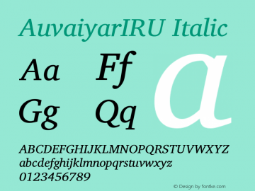 AuvaiyarIRU Italic Version 0.700图片样张