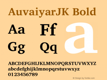 AuvaiyarJK Bold Version 0.700图片样张