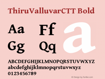 ThiruValluvarCTT Bold Version 0.700 Font Sample