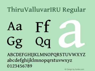 ThiruValluvarIRU Version 0.700 Font Sample