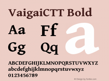VaigaiCTT Bold Version 0.700 Font Sample
