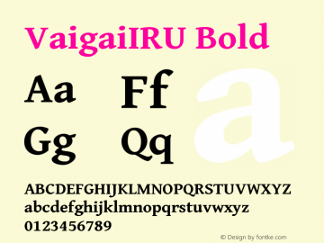 VaigaiIRU Bold Version 0.700 Font Sample