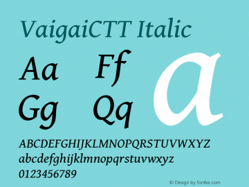 VaigaiCTT Italic Version 0.700图片样张