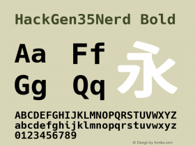 HackGen35Nerd Bold Version 2.3.2 ; ttfautohint (v1.8.1) -l 6 -r 45 -G 200 -x 14 -D latn -f none -m 