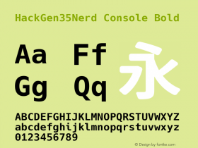 HackGen35Nerd Console Bold Version 2.3.2 ; ttfautohint (v1.8.1) -l 6 -r 45 -G 200 -x 14 -D latn -f none -m 