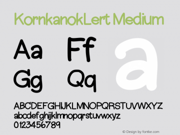 KornkanokLert Version 001.000 Font Sample