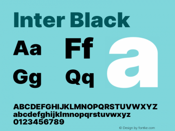 Inter Black Version 3.016;git-4cb8acb75 Font Sample