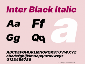 Inter Black Italic Version 3.016;git-4cb8acb75图片样张