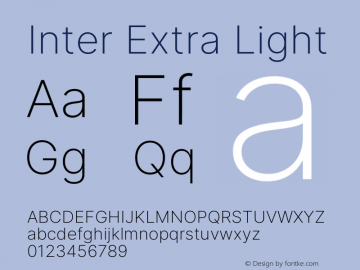 Inter Extra Light Version 3.016;git-4cb8acb75图片样张