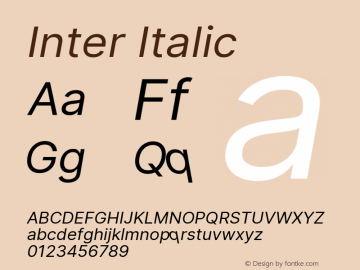 Inter Italic Version 3.016;git-4cb8acb75图片样张
