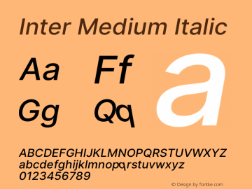 Inter Medium Italic Version 3.016;git-4cb8acb75图片样张