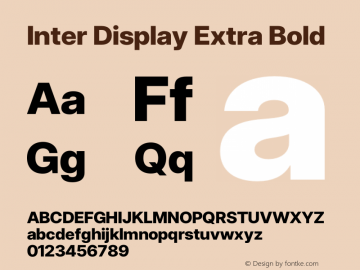 Inter Display Extra Bold Version 3.016;git-4cb8acb75 Font Sample