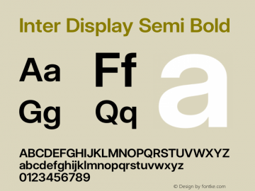 Inter Display Semi Bold Version 3.016;git-4cb8acb75 Font Sample