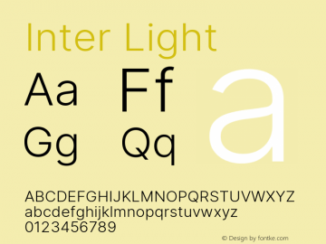 Inter Light Version 3.017;git-08b277b76 Font Sample