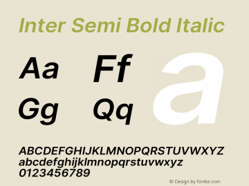 Inter Semi Bold Italic Version 3.017;git-08b277b76图片样张
