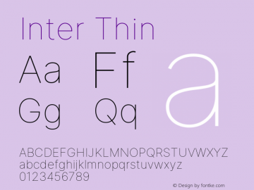 Inter Thin Version 3.017;git-08b277b76 Font Sample