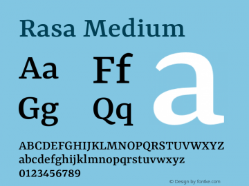 Rasa Medium Version 2.000 Font Sample