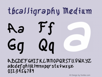 tbcalligraphy Version 001.000 Font Sample