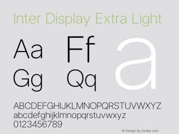 Inter Display Extra Light Version 3.017;git-08b277b76图片样张