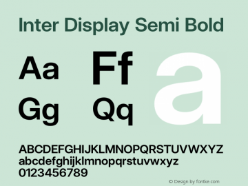 Inter Display Semi Bold Version 3.017;git-08b277b76 Font Sample