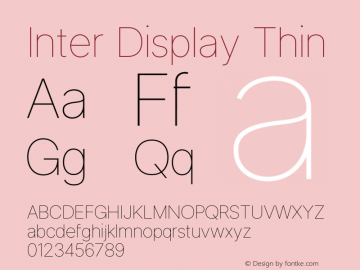 Inter Display Thin Version 3.017;git-08b277b76 Font Sample