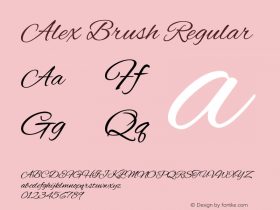 Alex Brush Regular Version 1.101 Font Sample