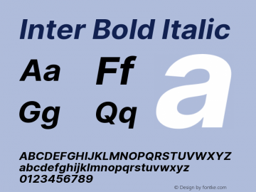 Inter Bold Italic Version 3.018;git-588b23468图片样张