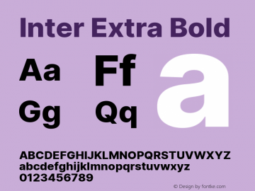 Inter Extra Bold Version 3.018;git-588b23468 Font Sample